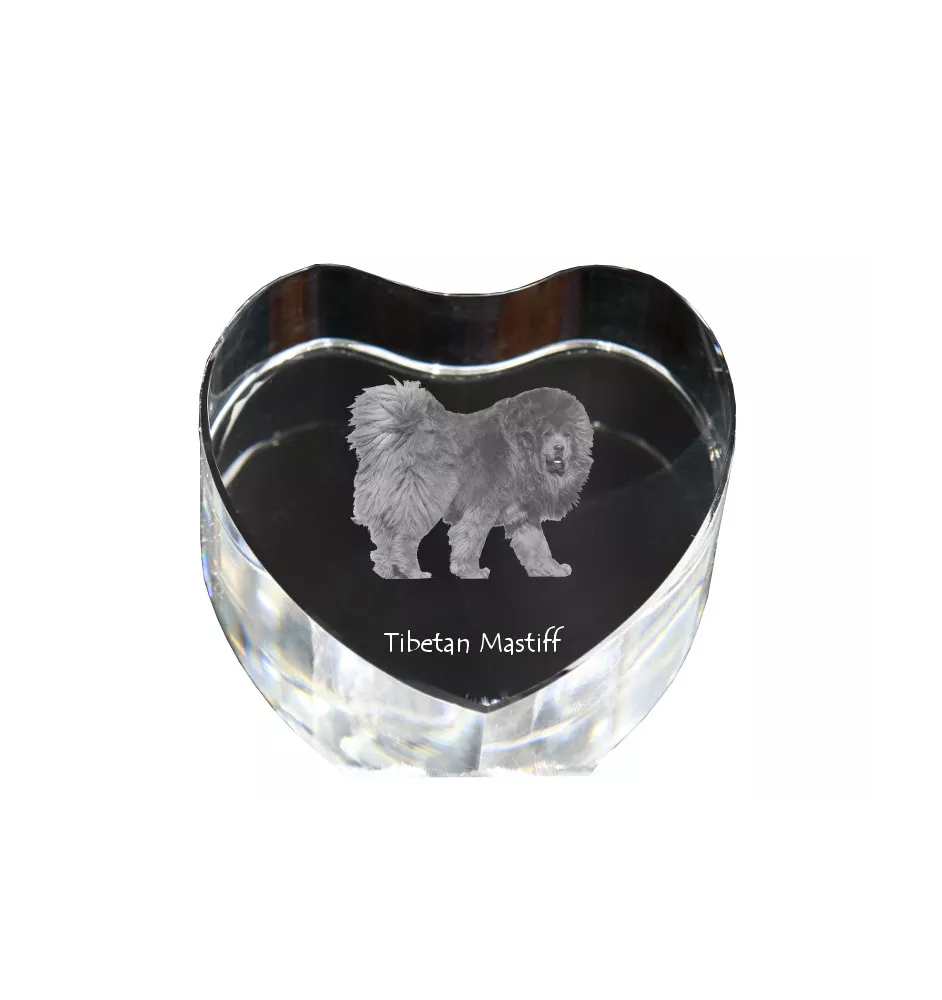 Tibetan Mastiff, Do khyi - a photo of a dog in crystal, crystal heart, unique photo frame from the Art-Dog brand