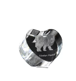 Dogue du Tibet, mastiff du Tibet - une photo de chien dans un cristal, un cœur en cristal, un cadre photo exceptionnel de la marque Art-Dog