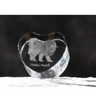 Dogue du Tibet, mastiff du Tibet - une photo de chien dans un cristal, un cœur en cristal, un cadre photo exceptionnel de la marque Art-Dog