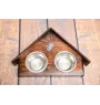 Dogue du Tibet, mastiff du Tibet - support en bois avec des bols pour chien, bols pour chien décoratifs, cadeau pour l'adoption d'un chien de la marque Art-Dog