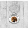 Tibetan Mastiff, Do khyi - geometric keychain with a photo and the inscription Art-Dog