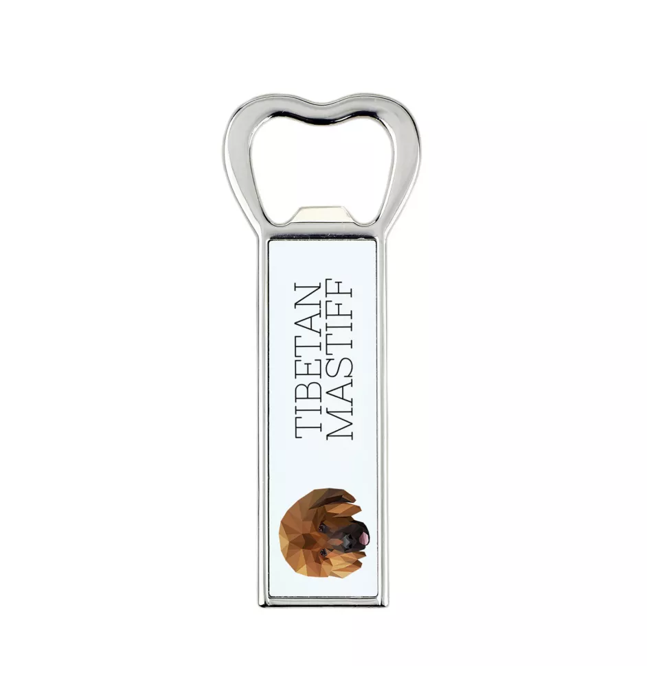 Tibetan Mastiff, Do khyi - bottle opener with a picture and inscription for beer by Art-Dog