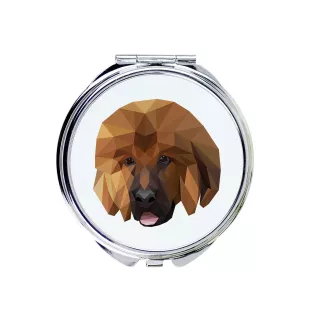 Do khyi, Tibetdogge, Tibetanische Dogge, Tibetmastiff - Spiegel mit Foto und geometrischem Aufdruck der Marke Art-Dog