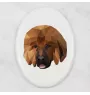 Dogue du Tibet, mastiff du Tibet - une plaque avec une photo et un motif géométrique de la marque Art-Dog