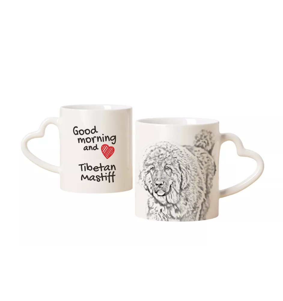 Do khyi, Tibetdogge, Tibetanische Dogge, Tibetmastiff - Tasse mit Hund, entzückende Tasse mit herzförmigem Henkel, universelles Geschenk der Marke Art-Dog