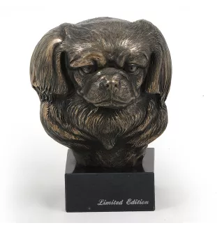 Tibet-Spaniel, Tibetan Spaniel - Hundestatue, Büste auf Steinsockel, Skulptur, Trophäe für Hundeausstellung der Marke Art-Dog