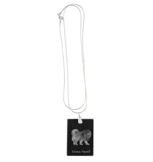 Dogue du Tibet, mastiff du Tibet - Pendentif en cristal avec chien, collier en argent avec photo, pendentif personnalisé par la marque Art-Dog
