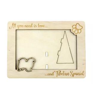 Tibet-Spaniel, Tibetan Spaniel - Fotorahmen, gravierter Holzrahmen, ein schönes Gadget für den Hundeliebhaber von Art-Dog