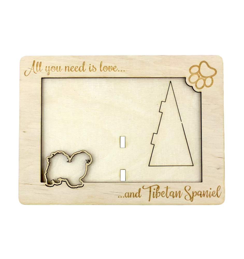 Tibet-Spaniel, Tibetan Spaniel - Fotorahmen, gravierter Holzrahmen, ein schönes Gadget für den Hundeliebhaber von Art-Dog