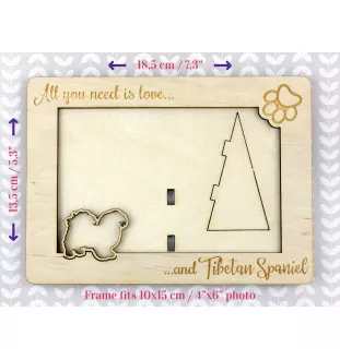 Spaniel tybetański ramka na zdjęcie ze sklejki Art-Dog