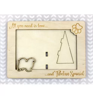 Tibet-Spaniel, Tibetan Spaniel - Fotorahmen, gravierter Holzrahmen, ein schönes Gadget für den Hundeliebhaber von Art-Dog