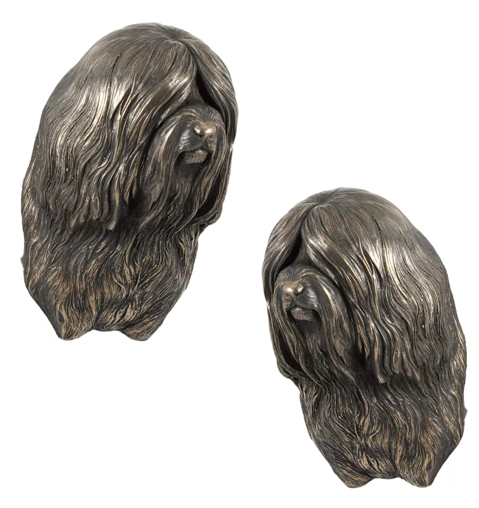 Terrier tibétain, Terrier du Tibet, Dhoki Apso - Statue de chien, buste suspendu, décoration unique pour les amoureux des chiens par la marque Art-Dog