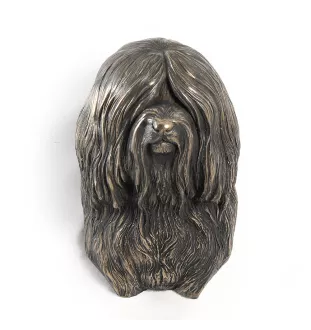 Terrier tibétain, Terrier du Tibet, Dhoki Apso - Statue de chien, buste suspendu, décoration unique pour les amoureux des chiens par la marque Art-Dog