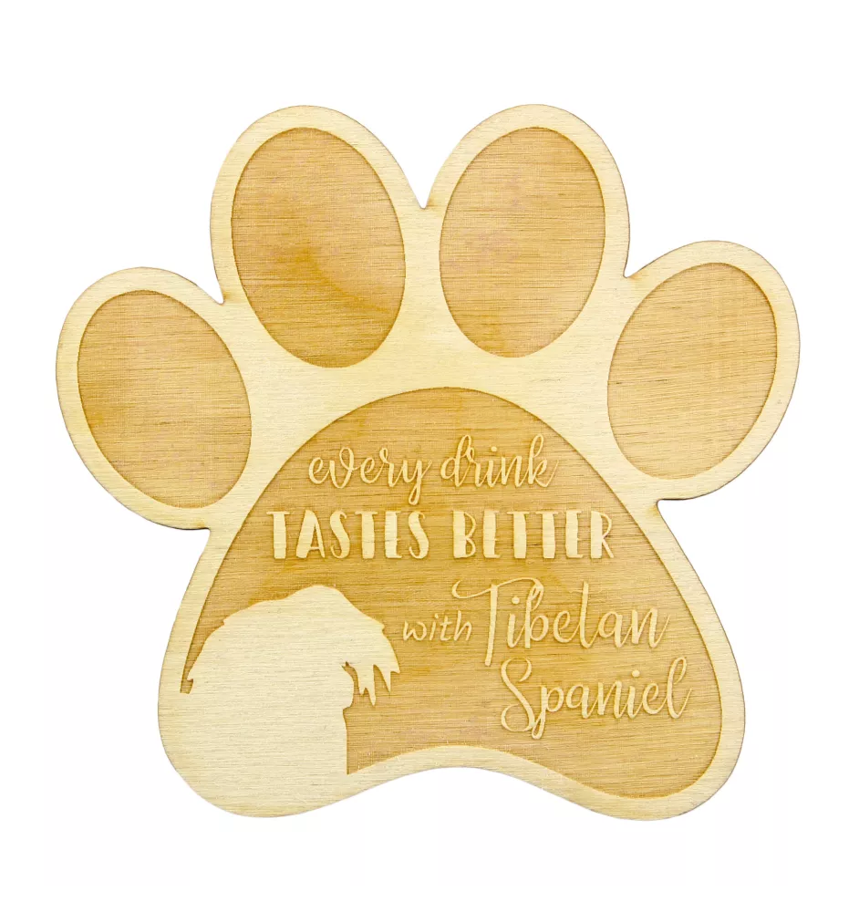 Tibet-Spaniel, Tibetan Spaniel - Tasse Untersetzer, graviert Untersetzer mit Hund, Geschenk für Hundeliebhaber von Art-Dog Marke