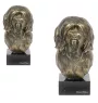 Terrier tibétain, Terrier du Tibet, Dhoki Apso - Statue de chien, buste sur socle en pierre, sculpture, trophée pour exposition canine par la marque Art-Dog