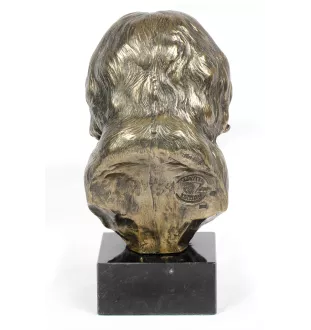 Tibet-Terrier, Tibetan Terrier, Tsang Apso - Hundestatue, Büste auf Steinsockel, Skulptur, Trophäe für Hundeausstellung der Marke Art-Dog