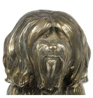 Tibet-Terrier, Tibetan Terrier, Tsang Apso - Hundestatue, Büste auf Steinsockel, Skulptur, Trophäe für Hundeausstellung der Marke Art-Dog