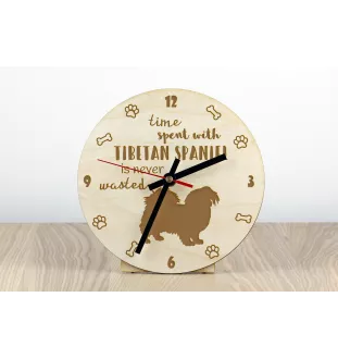 Épagneul tibétain, Épagneul du Tibet - horloge avec chien, horloge en bois avec gravure, horloge personnalisée par Art-Dog