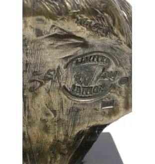 Tibet-Terrier, Tibetan Terrier, Tsang Apso - Hundestatue, Büste auf Steinsockel, Skulptur, Trophäe für Hundeausstellung der Marke Art-Dog