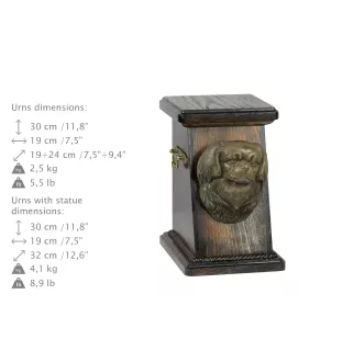 Épagneul tibétain, Épagneul du Tibet - urne pour les cendres d'un chien, une urne élégante avec une statuette, une urne commémorative avec un buste de chien de la marque Art-Dog