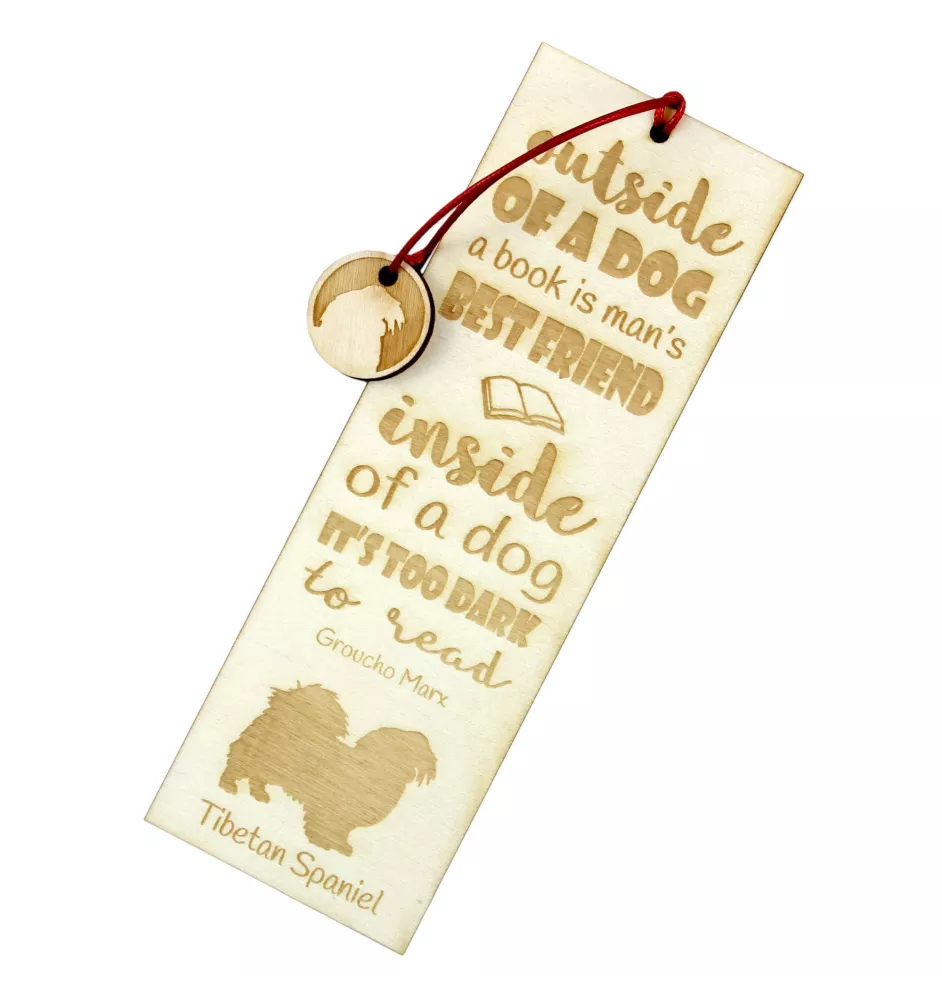 Tibetan spaniel - dog bookmark, personalized bookmark, gift for bookworm from Art-Dog brand