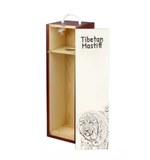 Do khyi, Tibetdogge, Tibetanische Dogge, Tibetmastiff - Weinbox mit Hund, Alkoholbox mit Grafik, personalisierte Geschenkbox der Marke Art-Dog
