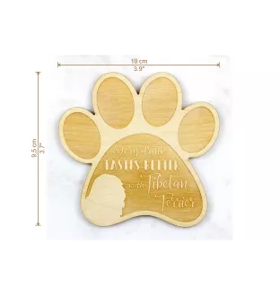 Terier tybetański podkładka pod kubek ze sklejki Art-Dog