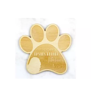 Tibet-Terrier, Tibetan Terrier, Tsang Apso - Tasse Untersetzer, graviert Untersetzer mit Hund, Geschenk für Hundeliebhaber von Art-Dog Marke