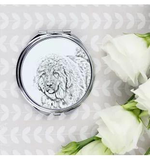 Dogue du Tibet, mastiff du Tibet - miroir de poche avec chien, miroir personnalisé pour sac à main, miroir compact avec impression de la marque Art-Dog