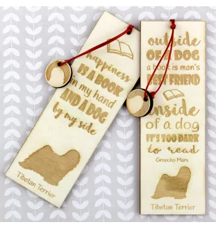 Terrier tibétain, Terrier du Tibet, Dhoki Apso - marque-page pour livre avec chien, marque-page personnalisé, accessoire canin pour les lecteurs de la marque Art-Dog