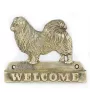 Tibetan spaniel - a door sign with a dog, a brass welcome plaque, a unique sign with the inscription Welcome from the Art-Dog brand