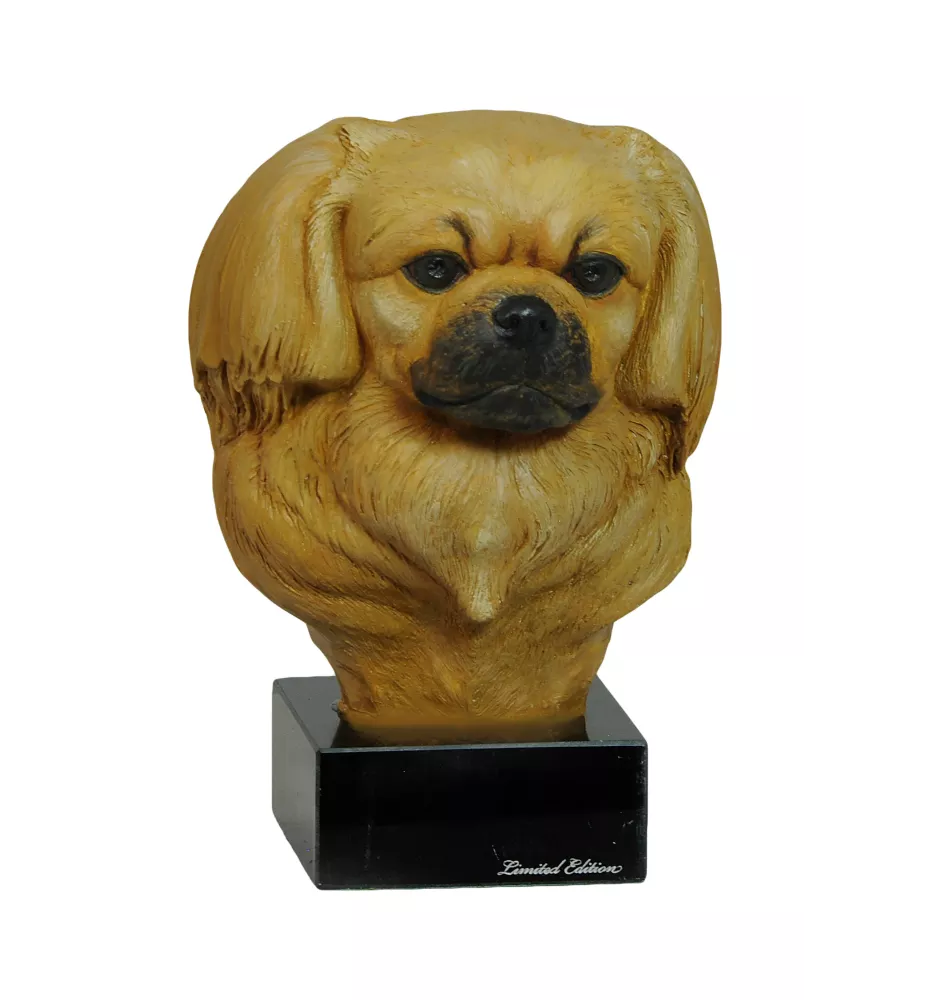 Tibet-Spaniel, Tibetan Spaniel - bemalte Figur, Statue, Skulptur, vom Künstler hergestellt, Marke Art-Dog