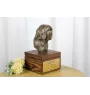 Tibet-Terrier, Tibetan Terrier, Tsang Apso - Eine Ascheurne für Hunde mit einer Statuette, eine kleine Urne für Hunde, eine personalisierte Urne mit dem Porträt eines Hundes von der Marke Art-Dog.