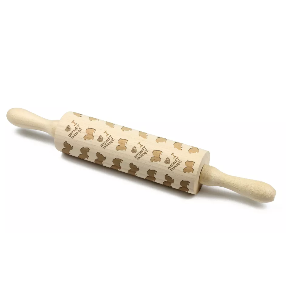 Épagneul tibétain, Épagneul du Tibet - rouleau à pâtisserie avec chien, rouleau à motifs pour la céramique, cadeau pour la cuisinière de la marque Art-Dog