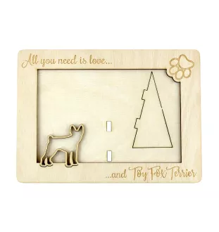 Toy Fox Terrier, American Toy Terrier, Terrier américain de jouet - Cadre photo, cadre en bois gravé, un joli gadget pour l'amoureux des chiens par Art-Dog