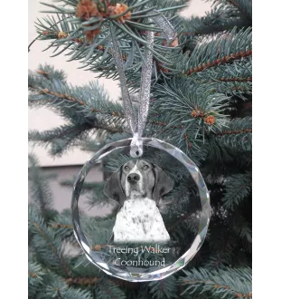 Treeing Walker Coonhound - Kristallkugel mit Foto, Hundebild im Kristall, personalisierter Christbaumschmuck von Art-Dog.