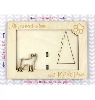 Toy Fox Terrier, American Toy Terrier, Amertoy - Fotorahmen, gravierter Holzrahmen, ein schönes Gadget für den Hundeliebhaber von Art-Dog