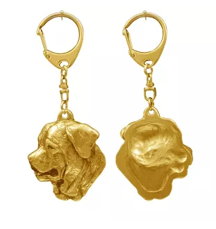 Tosa Inu, Tosa-Ken, Japanese Mastiff - Gilded key ring with dog in gift box, handbag decoration, luxury accessory by Art-Dog brand