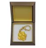 Tosa Inu, Tosa-Ken, Japanese Mastiff - Gilded key ring with dog in gift box, handbag decoration, luxury accessory by Art-Dog brand