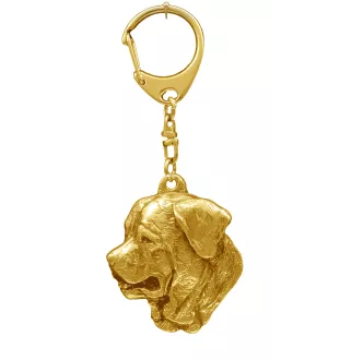 Tosa Inu - Porte-clés doré avec chien dans boîte cadeau, décoration de sac à main, accessoire de luxe de la marque Art-Dog