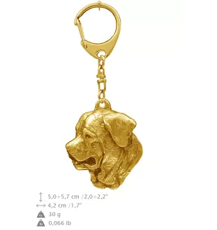 Tosa Inu, Tosa-Hund - Vergoldeter Schlüsselanhänger mit Hund in Geschenkbox, Handtaschen-Dekoration, Luxus-Accessoire der Marke Art-Dog