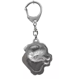 Tosa Inu, Tosa-Hund - Versilberter Schlüsselanhänger mit Hund in einer Geschenkbox, Handtaschenschmuck, Rucksackanhänger der Marke Art-Dog