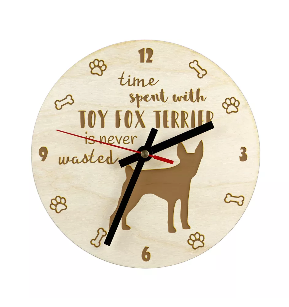 Toy Fox Terrier, American Toy Terrier, Amertoy - clock with dog, wooden clock with engraving, personalised clock by Art-Dog