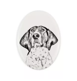 Treeing Walker Coonhound - Gedenktafel mit einem Foto eines Hundes, Grabplatte mit Druck, personalisierte ovale Platte der Marke Art-Dog
