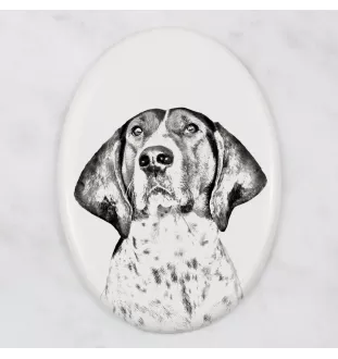 Treeing Walker Coonhound - Gedenktafel mit einem Foto eines Hundes, Grabplatte mit Druck, personalisierte ovale Platte der Marke Art-Dog