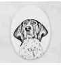 Treeing Walker Coonhound - Gedenktafel mit einem Foto eines Hundes, Grabplatte mit Druck, personalisierte ovale Platte der Marke Art-Dog
