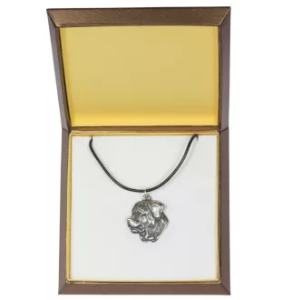 Tosa Inu, Tosa-Ken, Japanese Mastiff - Dog necklace in gift box, silver-plated locket for dog fan, striking pendant by Art-Dog brand