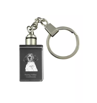 Treeing Walker Coonhound - Crystal key ring with dog photo, illuminated key ring, unique gift by Art-Dog brand