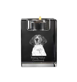 Treeing Walker Coonhound - Kerzenhalter mit Hundefoto, Teelichthalter aus Kristall, personalisiertes Geschenk der Marke Art-Dog