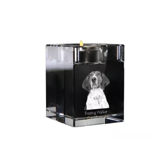 Treeing Walker Coonhound - Kerzenhalter mit Hundefoto, Teelichthalter aus Kristall, personalisiertes Geschenk der Marke Art-Dog